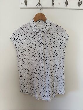 Cap Sleeve Polka Dot Blouse, size small